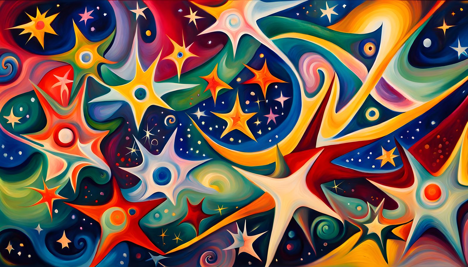 Iridescent Star Cluster Formation in Abstract Expressionism