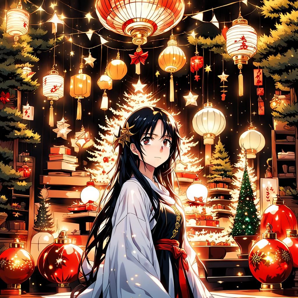 Anime-Style Birthday Party with Japanese Lamps