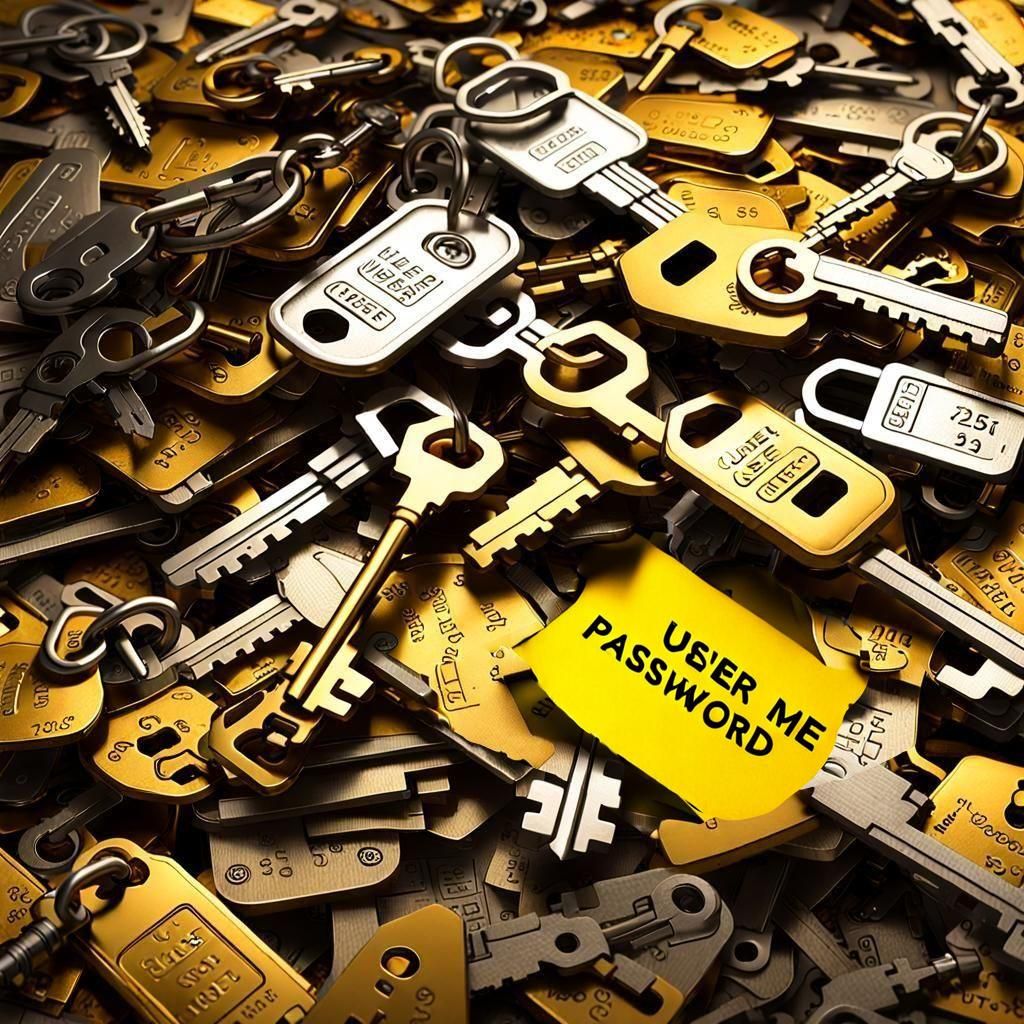 Password Security Reminder on Yellow Note