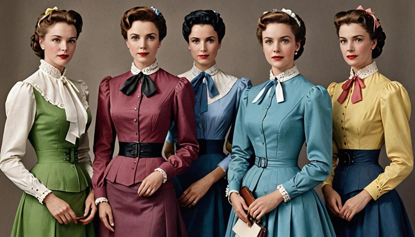 Colorful Image of Formally Dressed Women