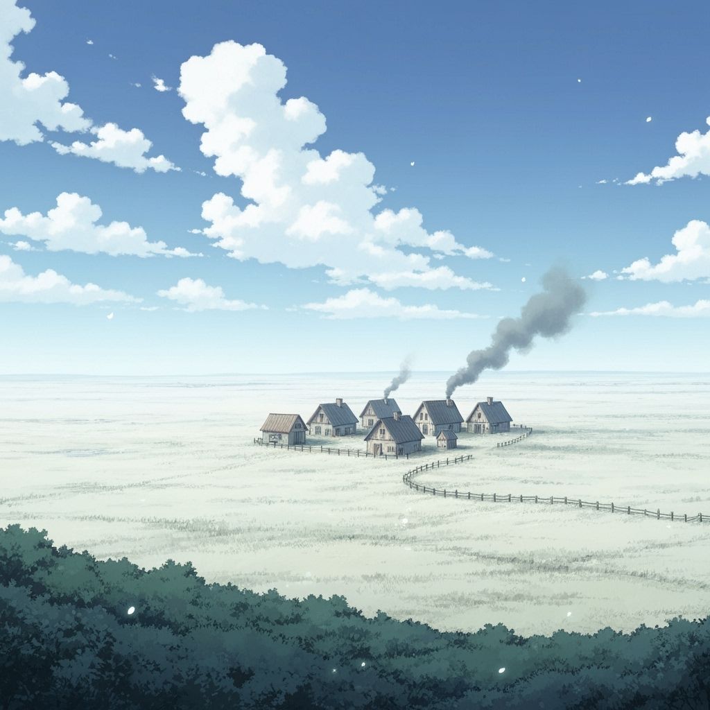 Solitary Village in Vast Plain, Anime Style