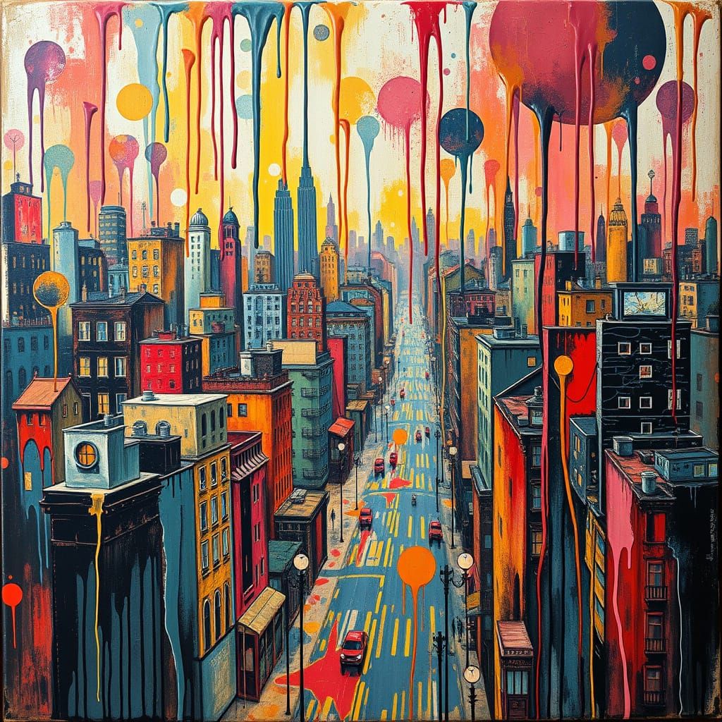City Dripping in Paint