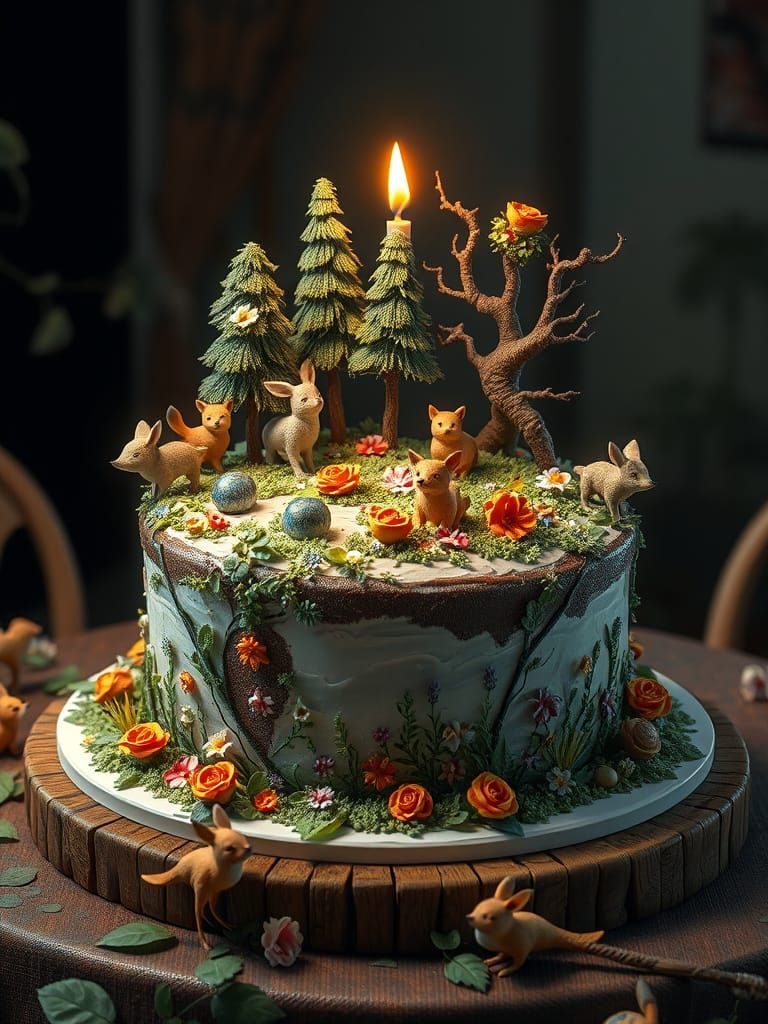 Fantastical Woodland Birthday Cake