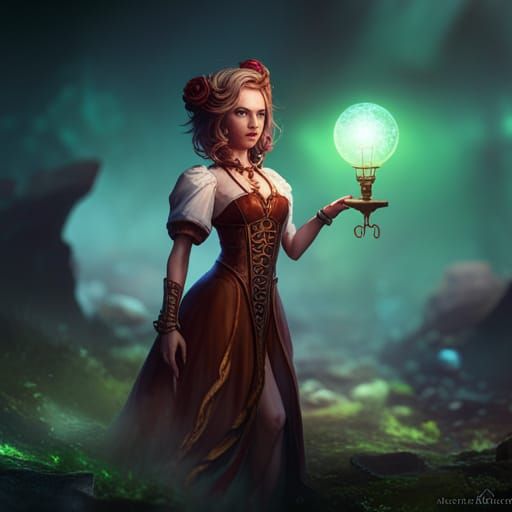 Hyperdetailed Magic Doll in Dark Fantasy Style