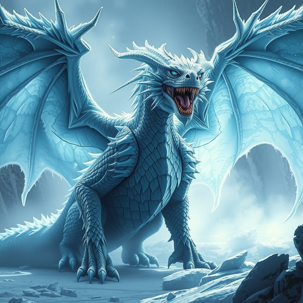 Ice Wyrm Glaciorax: Sinister Dragon of Icy Terror