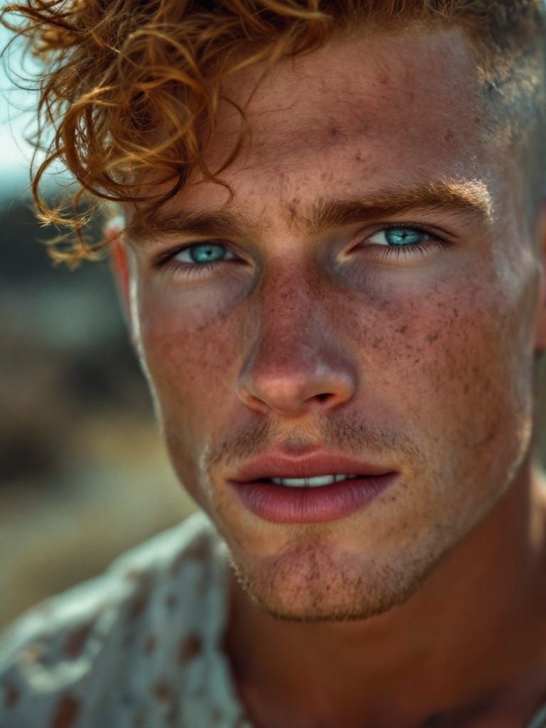 Handsome Young Rebel in Hyper Realistic Closeup