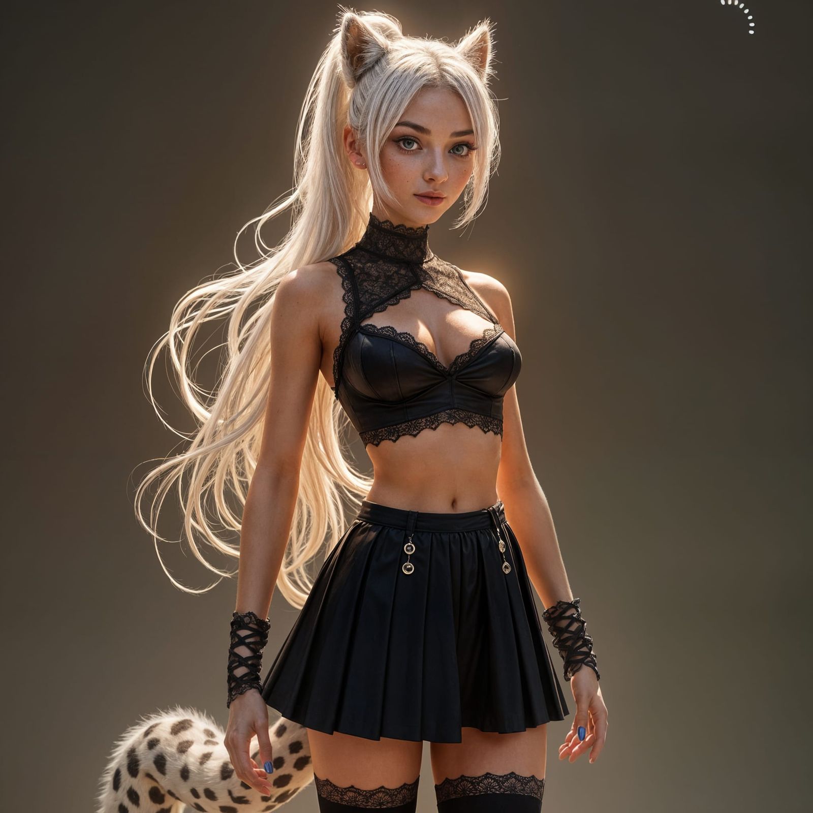 Snow Leopard Woman Portrait in Ultra Realistic Style