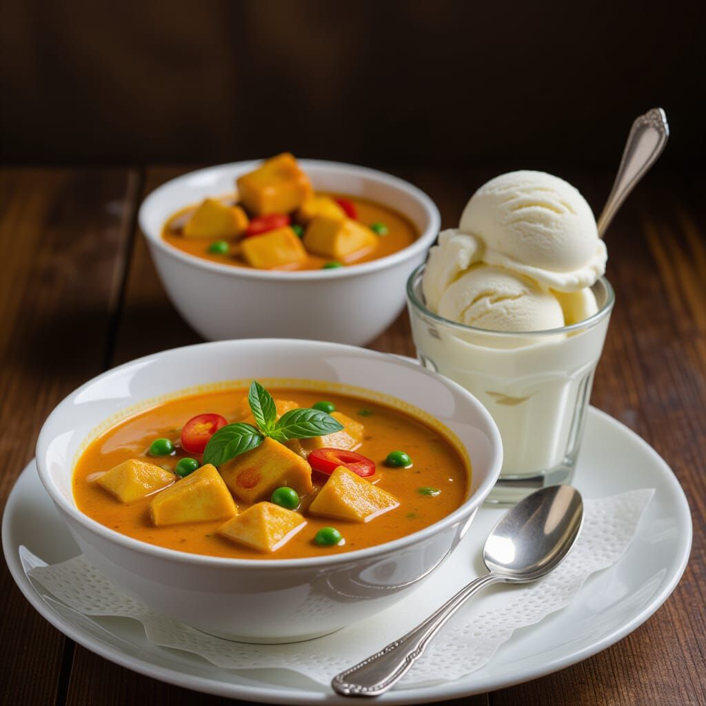 Hot Curry Meets Cold Ice Cream: A Culinary Contrast