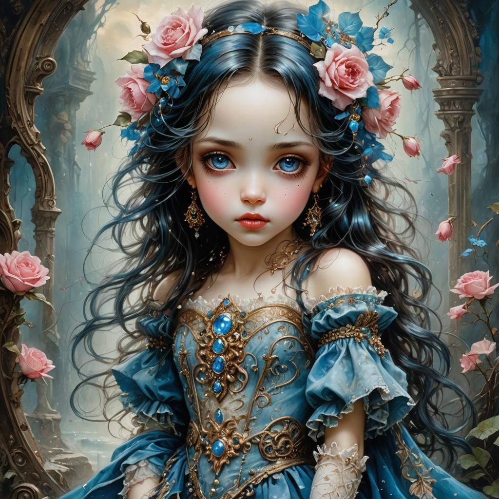 Glamourous Woman Portrait in Detailed Digital Art Style