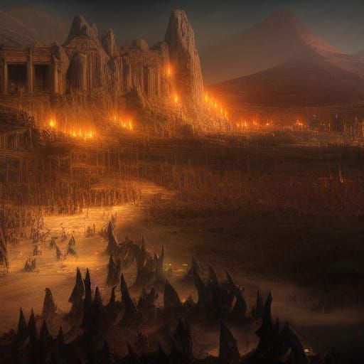 Moses Leads Israelites: Detailed Fantasy Art