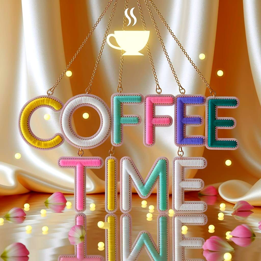 Dreamy "Coffee Time" Art with Velvet Letters