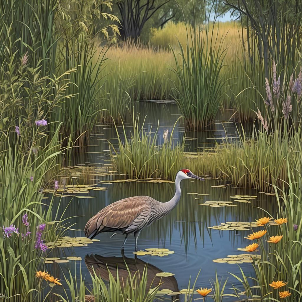 Lush Beaver Pond Scene in Detailed 3D Rendering