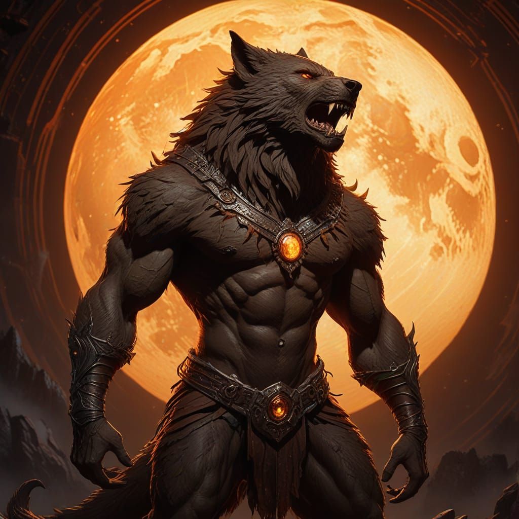 Werewolf Alpha in Dark Fantasy Concept Art