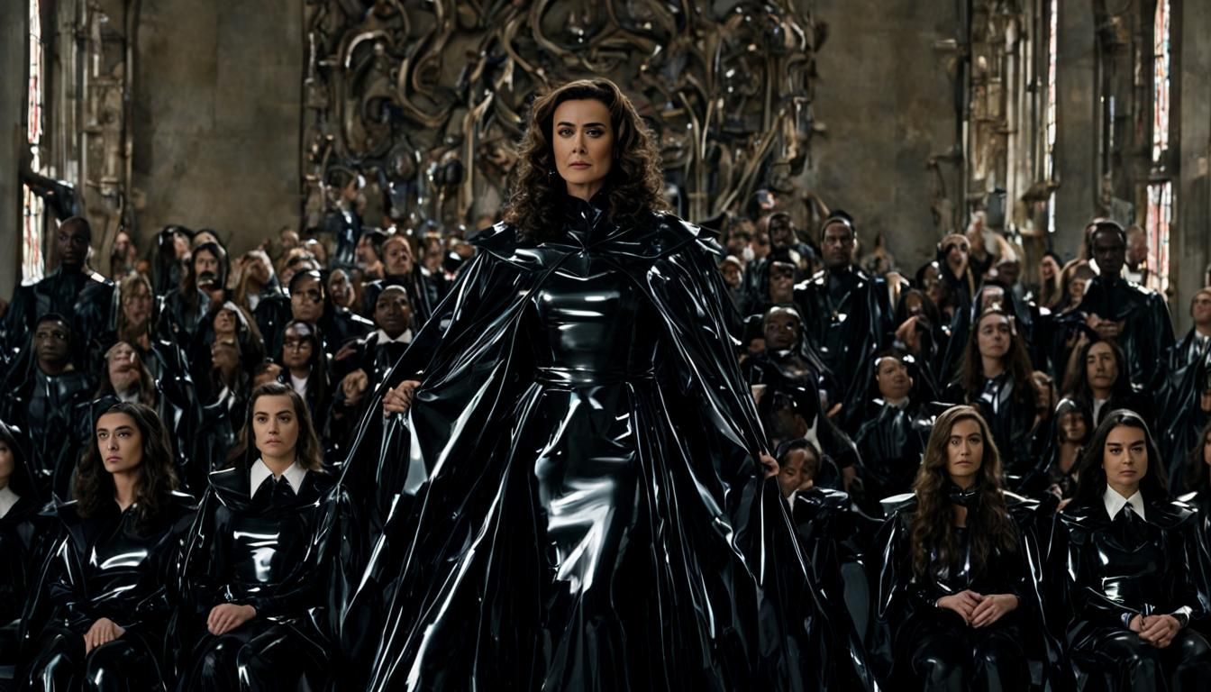 Sadistic Dominant Teacher in Reflective Latex