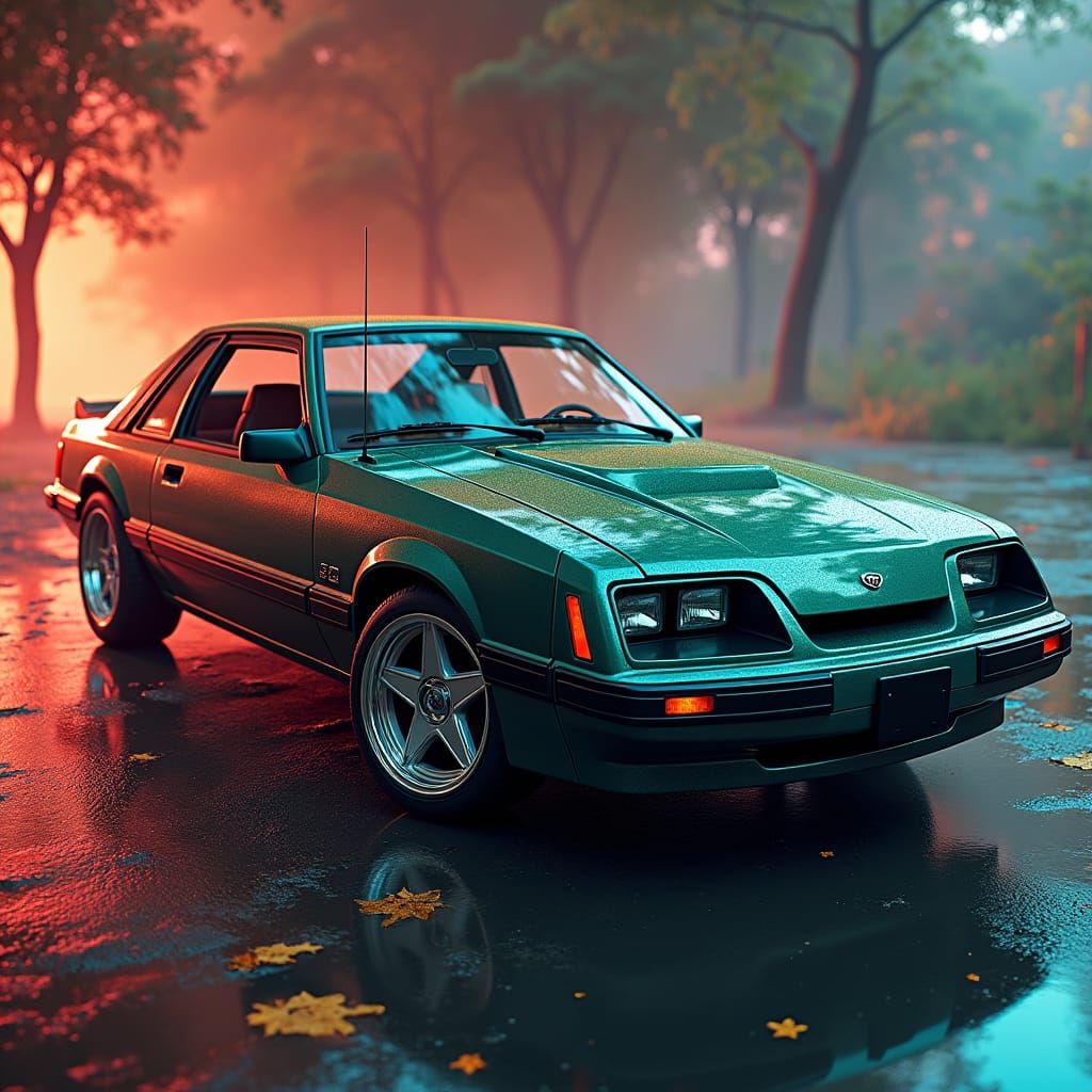 Green 1985 Mustang Sports Car: Fantasy Concept Art