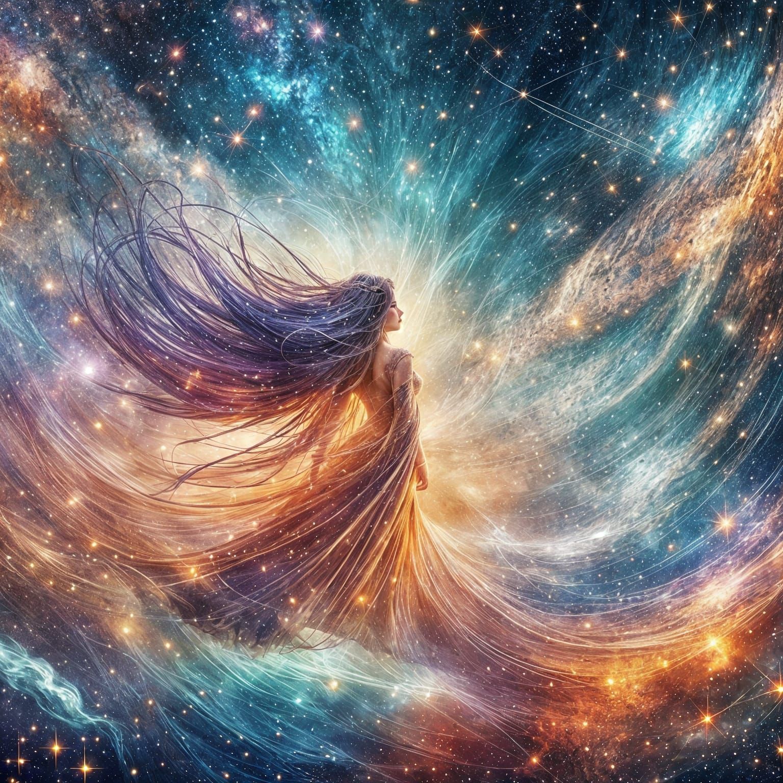 Ethereal Architect of Infinity in Constellation Art