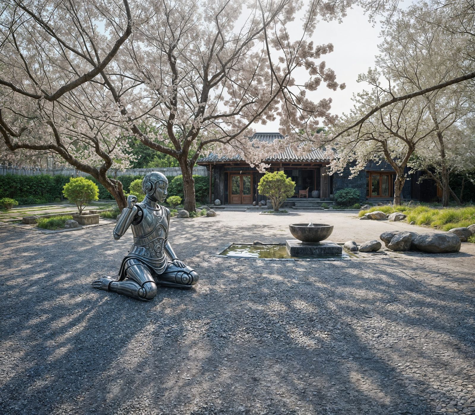 A solitary robot monk