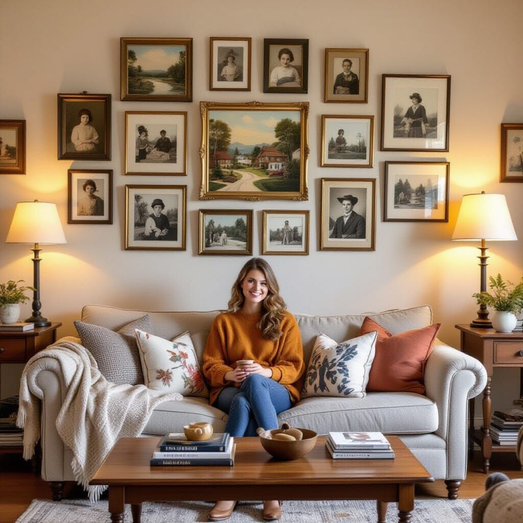 Family History Displayed in a Cozy Living Room