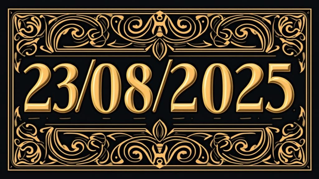 Golden Date in Serif Font