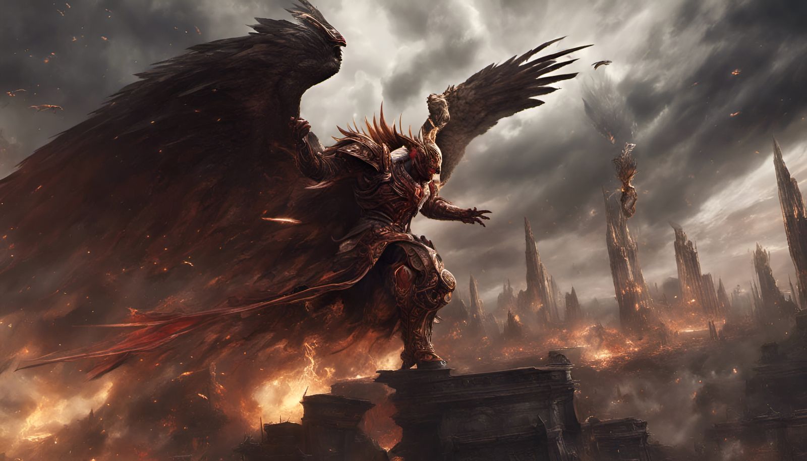 Sanguinius Battles Ka'Bandhaa: Epic Digital Painting