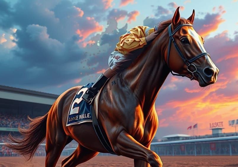 Secretariat's Kentucky Derby Win: Hyperrealistic Splash Art