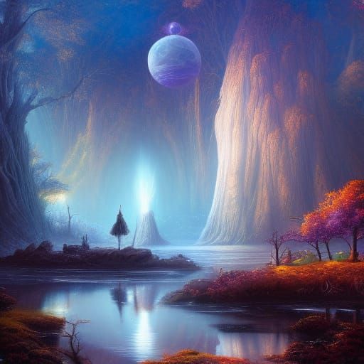 Fantasy Sky Island: Hyperrealistic Sci-Fi Concept Art