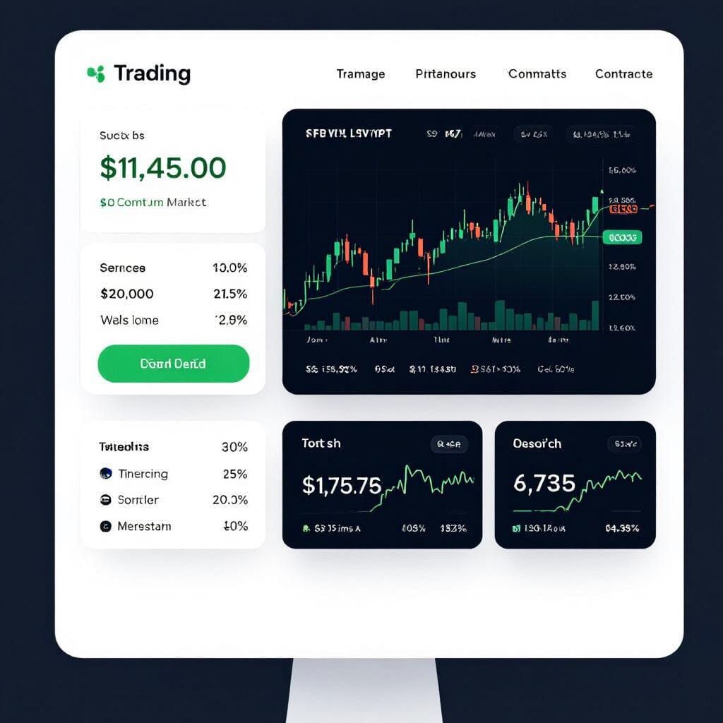 Modern Trading Platform Interface with Data Visualization