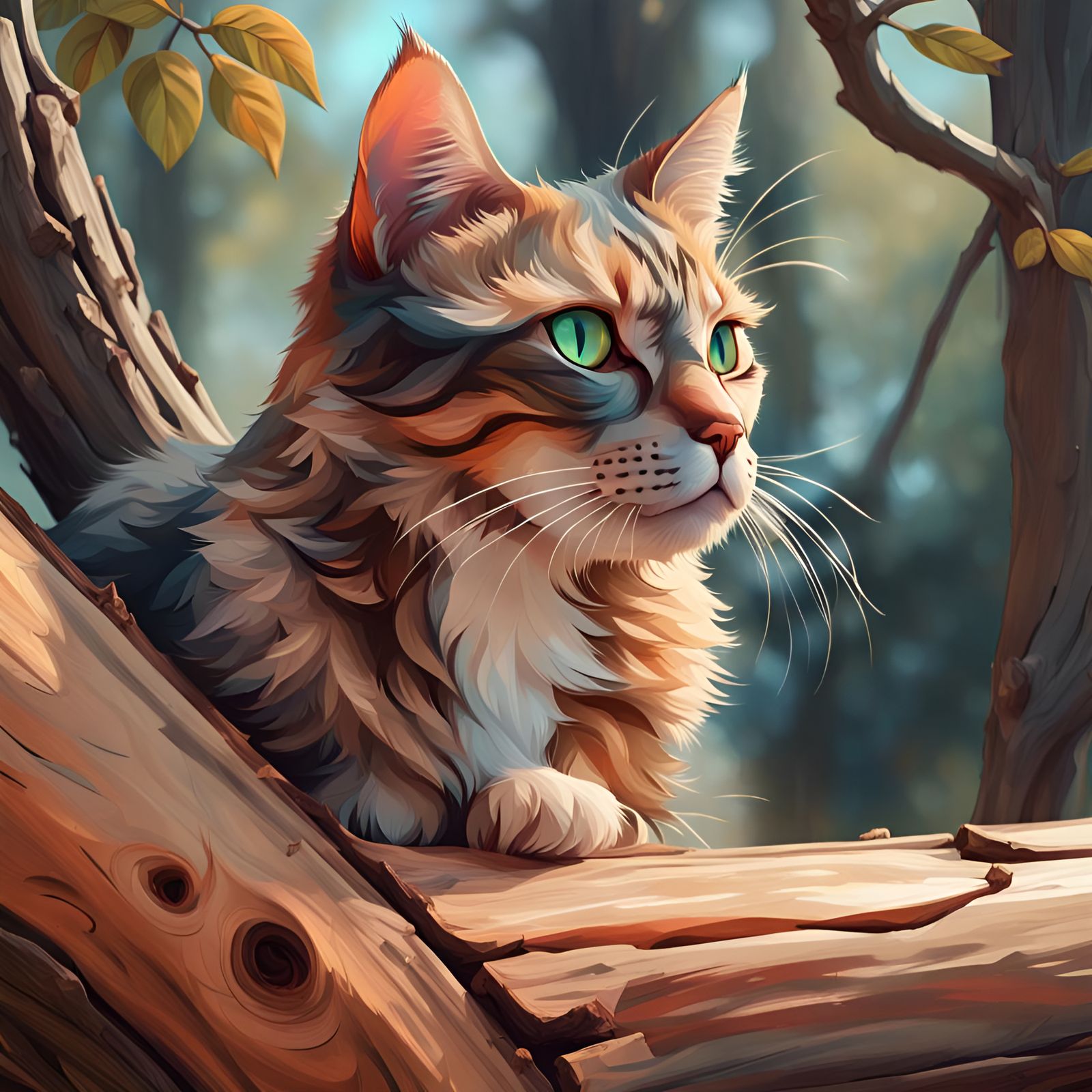 Abstract Cat Portrait in Hyperdetailed Style