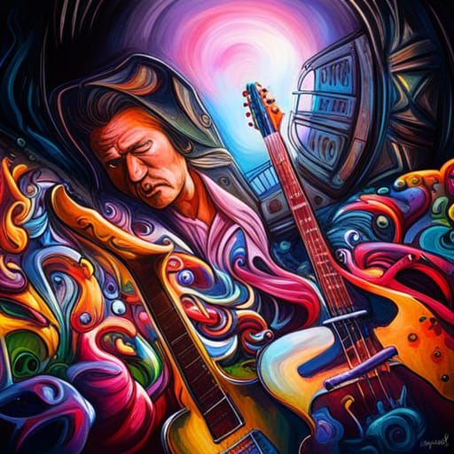 Graffiti Art of a Live Rock Concert