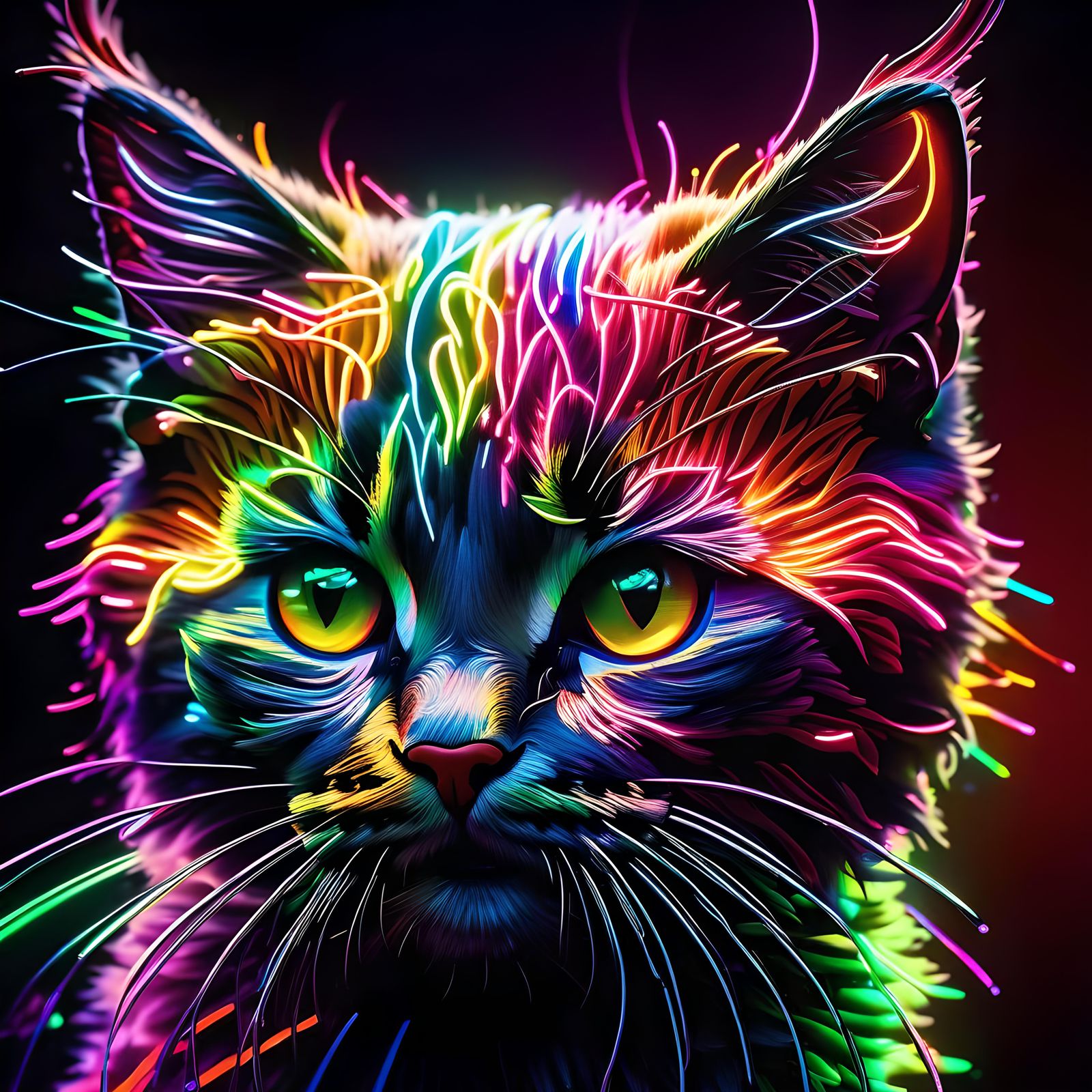 Bioluminescent Neon Creature Portrait