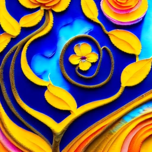 Floral Art: Torn Paper, Watercolor, Embroidery