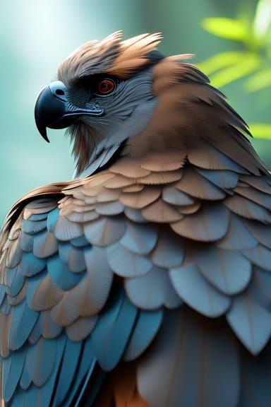 Harpy Eagle Portrait in Hyperdetailed Splash Art Style