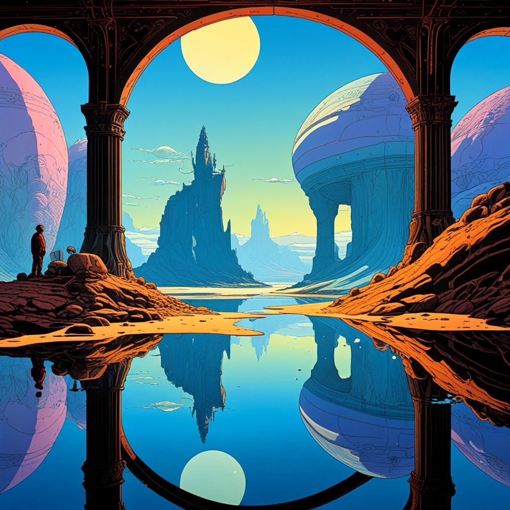 Surreal Time Loop Mirrors