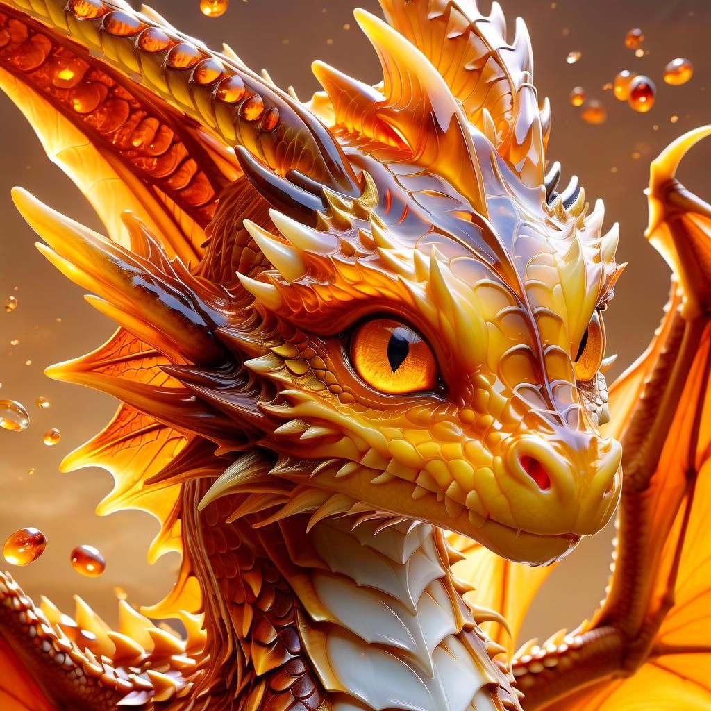 Amber Dragon Portrait in Anime Style