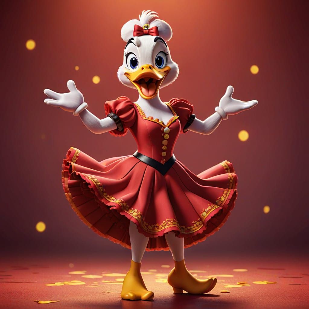 Vibrant Flamenco Dance in Disney's Whimsical Style