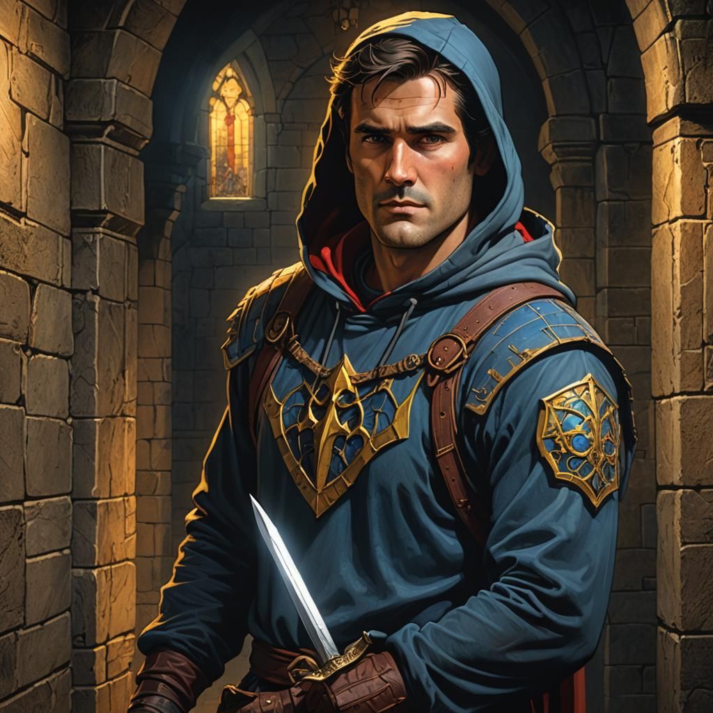 Ash Williams as Medieval Thief in Dark Fantasy Style