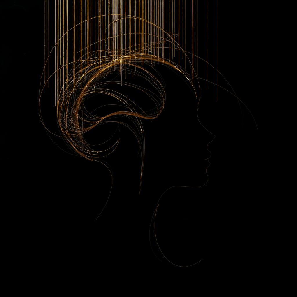 Ethereal Figure Emerging from Darkness in Abstract Style