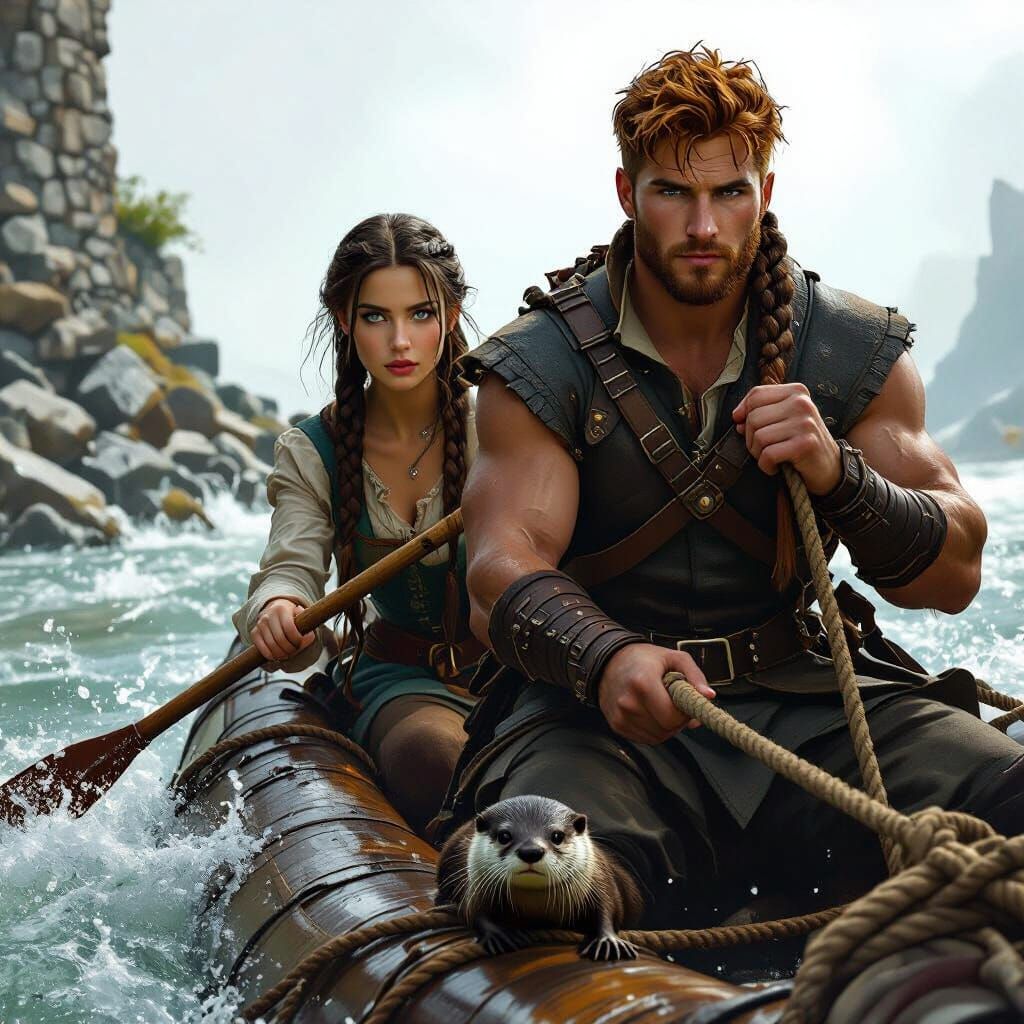 Medieval River Journey in a Fantastical Style