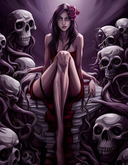 Demonic Entity on Throne of Skulls