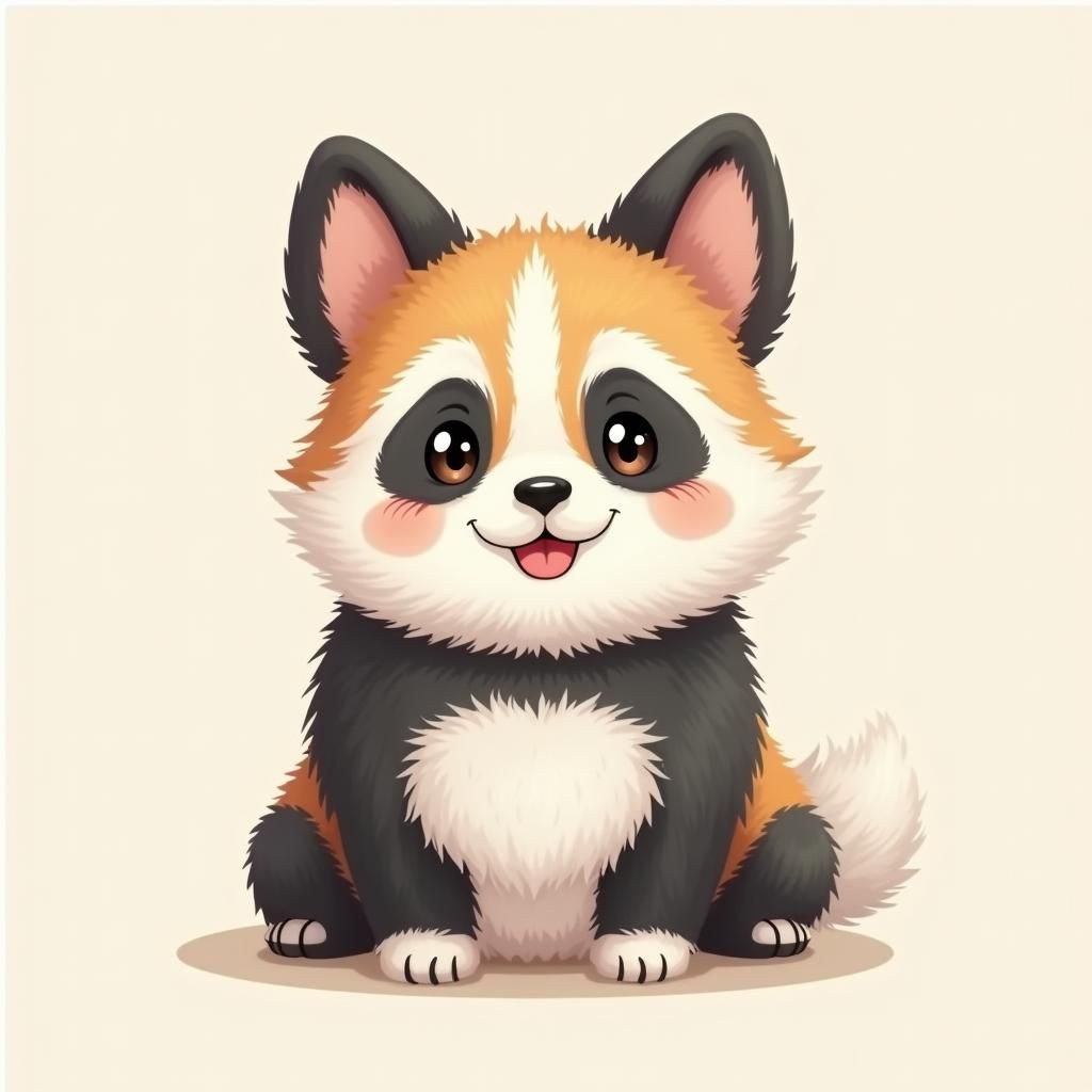 Adorable Panda-Corgi Hybrid Animal Portrait