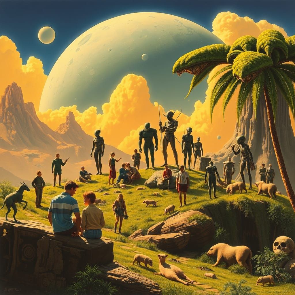 Humans and Aliens Coexist in a Futuristic Paradise