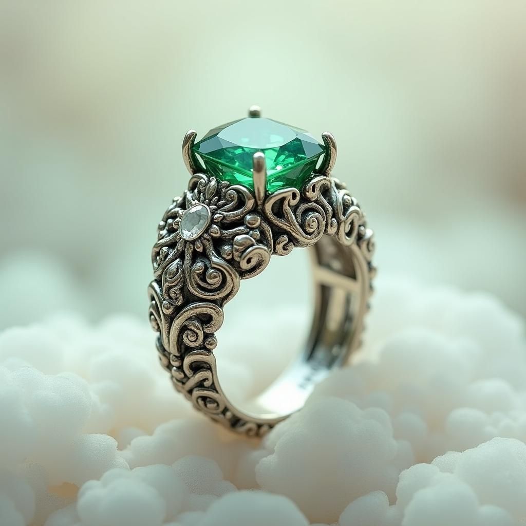 Magical Wedding Ring with Art Nouveau Elegance