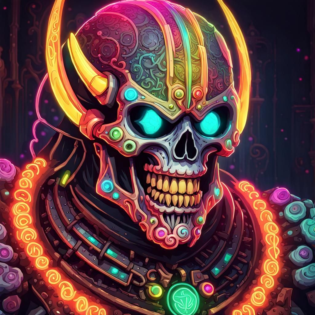 Laughing Deathlock Titan in Digital Art Style