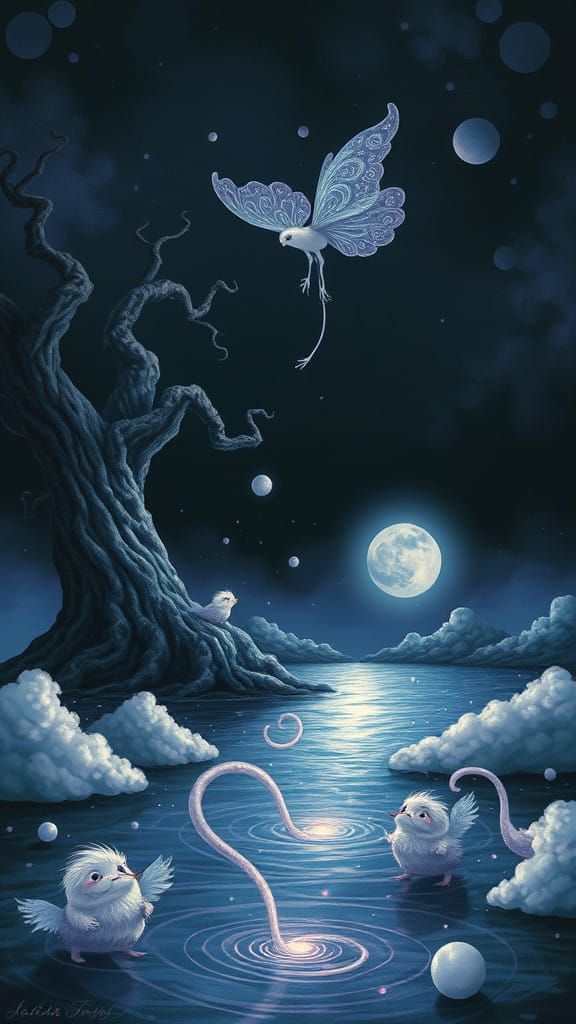 Surreal Whimsy Revealed: A Dreamlike Scene of Ephemeral Crea...