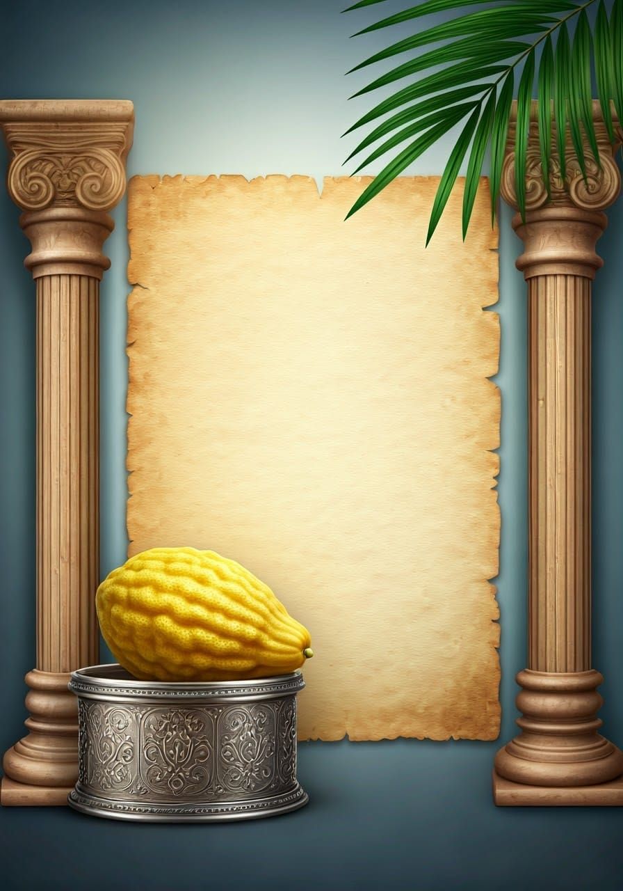 Ornate Blessing Background with Carved Columns