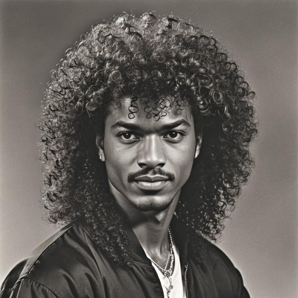 Iconic Jheri Curl Hairstyle of the 1980s