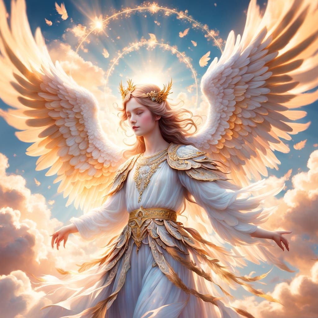 Baroque Angel Wings in Golden Light