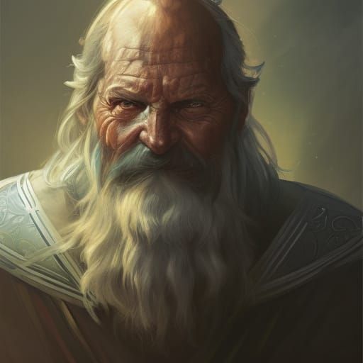 Fantasy Wizard Warrior Portrait in Detailed RPG Art