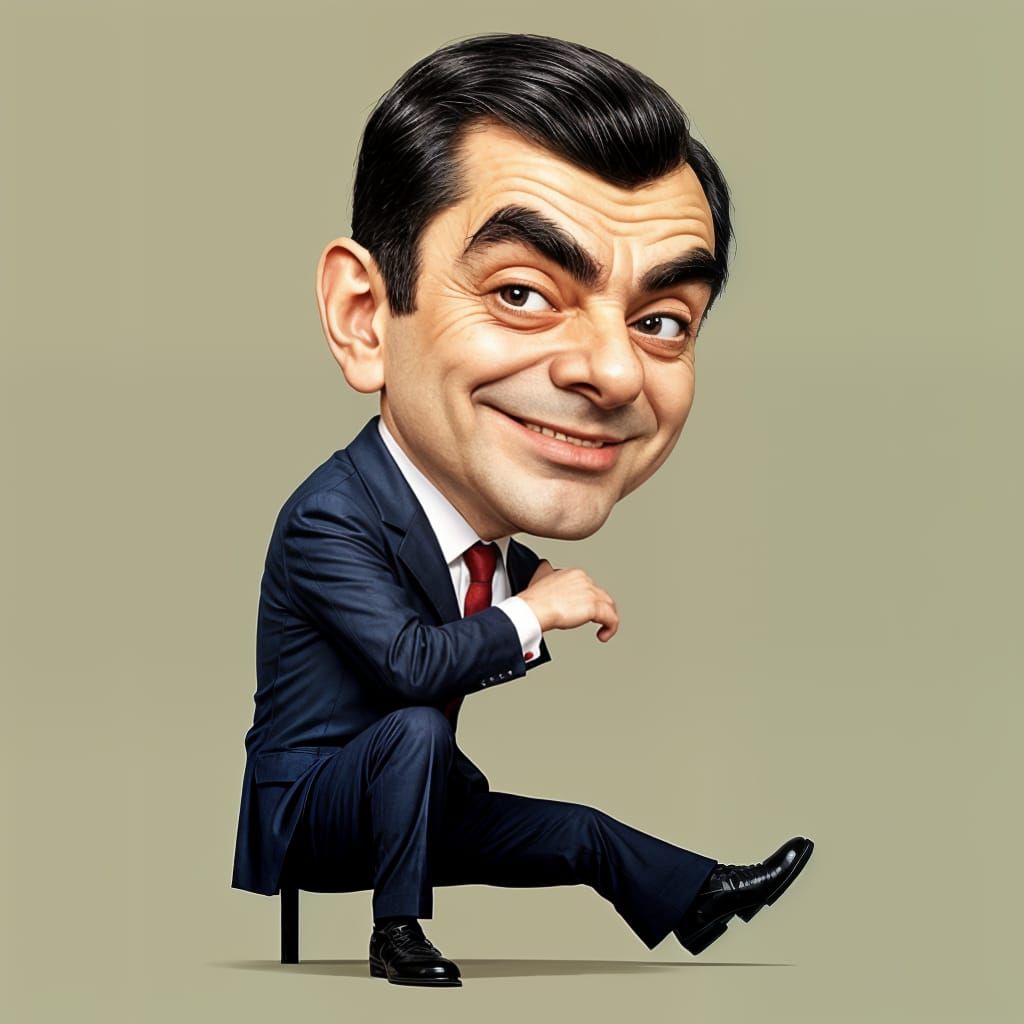 Friendly Mr Bean Caricature Portrait