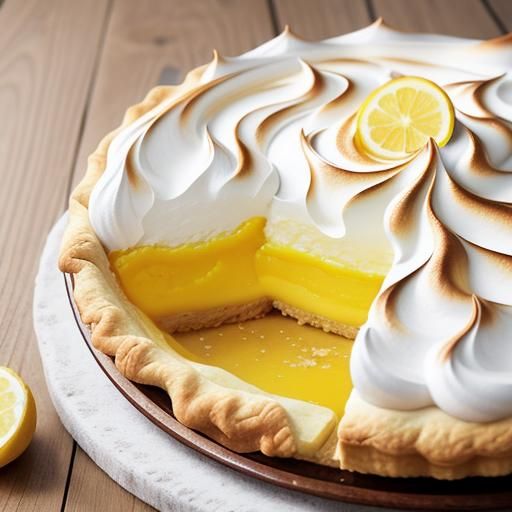 Golden Lemon Meringue Pie in Warm, Golden Light